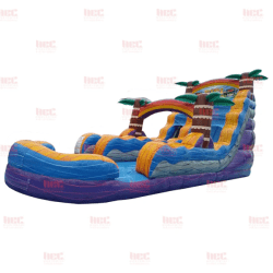 18 foot tiki plunge single lane extended inflated pool full stairs 3 18' Tiki Plunge Water Slide