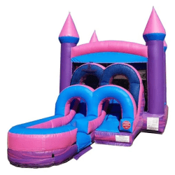 inflatable bounce house water slide kids pink3 1755708557 Pink Princess Bounce and Slide Combo
