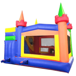 inflatable bounce house water slide modular rainbow4 1755708910 Retro Combo Bounce and Slide
