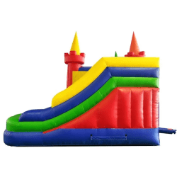 inflatable bounce house water slide modular rainbow5 1755708910 Retro Combo Bounce and Slide