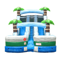xsl wd15dbl tm front 1 1755617381 15' Tropical Marble Dual Lane Water Slide