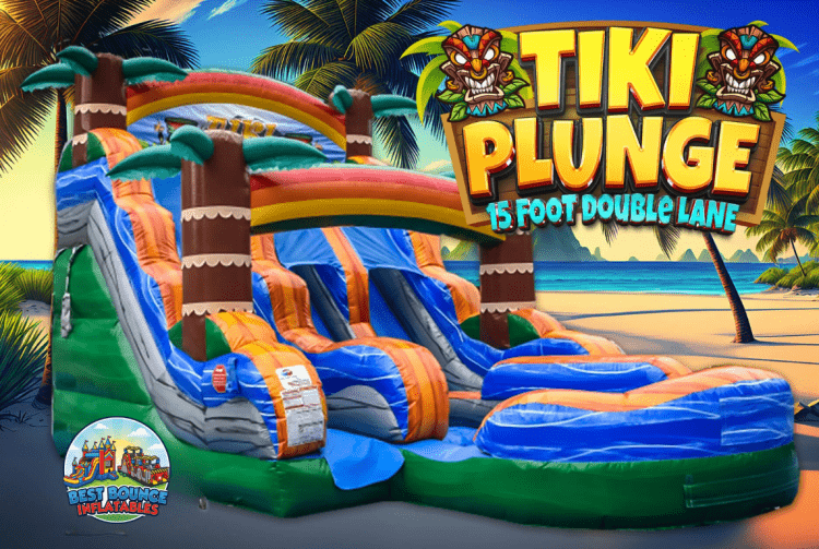 15' Tiki Plunge Dual Lane Water Slide