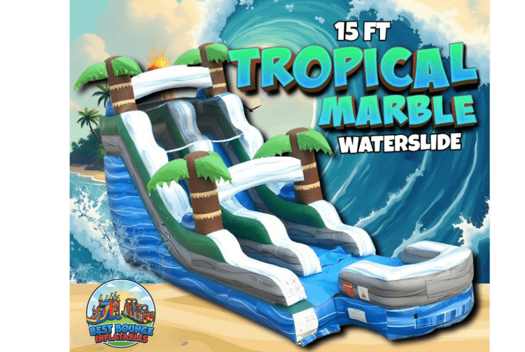 15' Tropical Marble Water Slide
